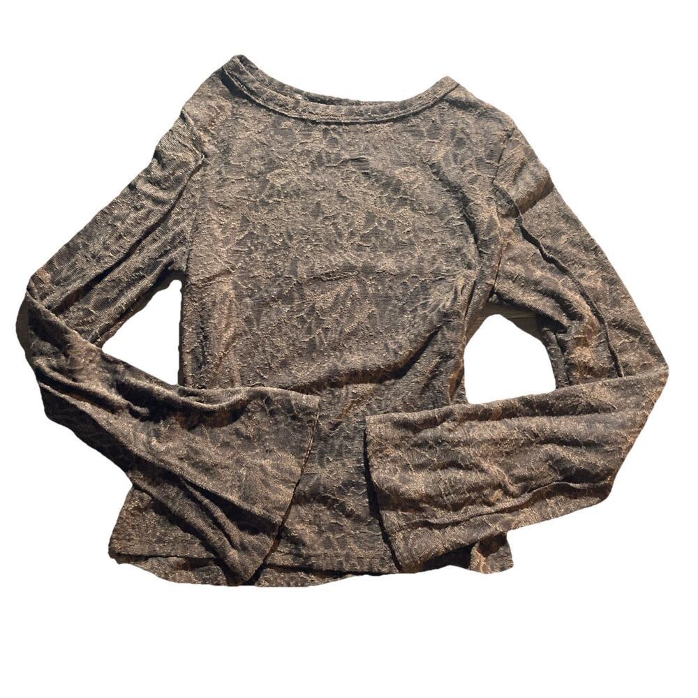 Bohemela Brown Lacey Sheer Long Flare Sleeve Women’s Small Boho Whimsigoth